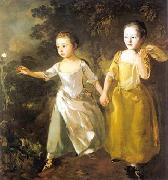 Thomas Gainsborough The Painter Daughters Chasing a Butterfly oil painting on canvas